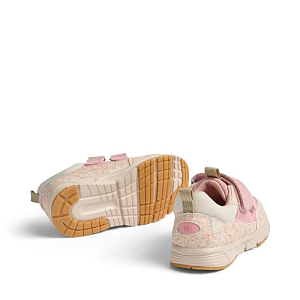 Кроссовки со вставками из замши Wheat "Alin Coral Flowers", коралловый рассвет